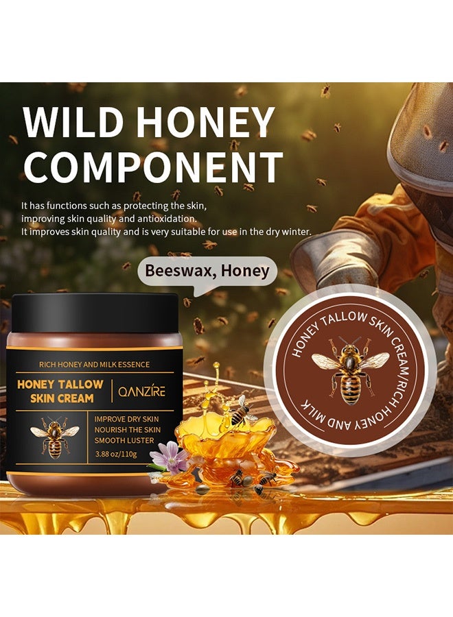 QANZIRE Honey Tallow Skin Cream - Moisturizing and Non-Greasy - 110g - Image 4